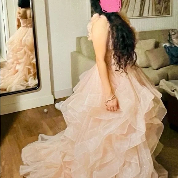 strapless open back dress Dark Pink Assymetric Long Sleeves Lace Maxi Dress for Women